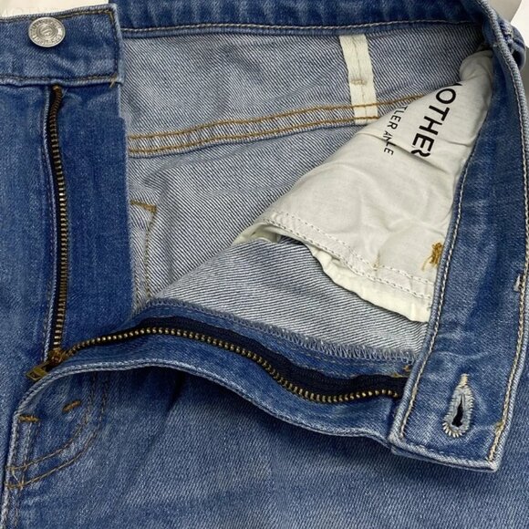 Mother Women's The Hustler Ankle Fray Jeans Light Blue High Rise Flare Size 32 - Picture 7 of 9